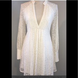 Free people lace boho long sleeve dress